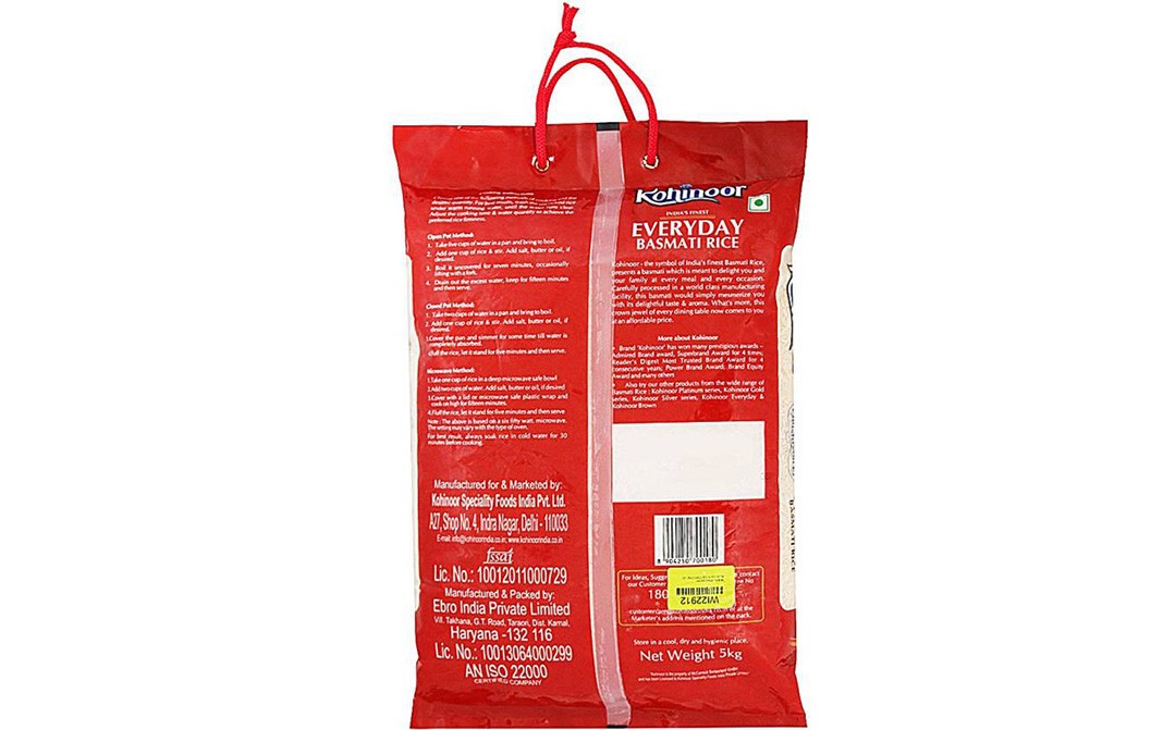 Kohinoor Everyday Basmati Rice    Pack  5 kilogram